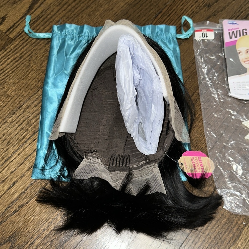 Human Hair 10 Inch Lace Front And Back Wig Cap Color Bleach And Perm Safe 100% - Picture 3 of 11